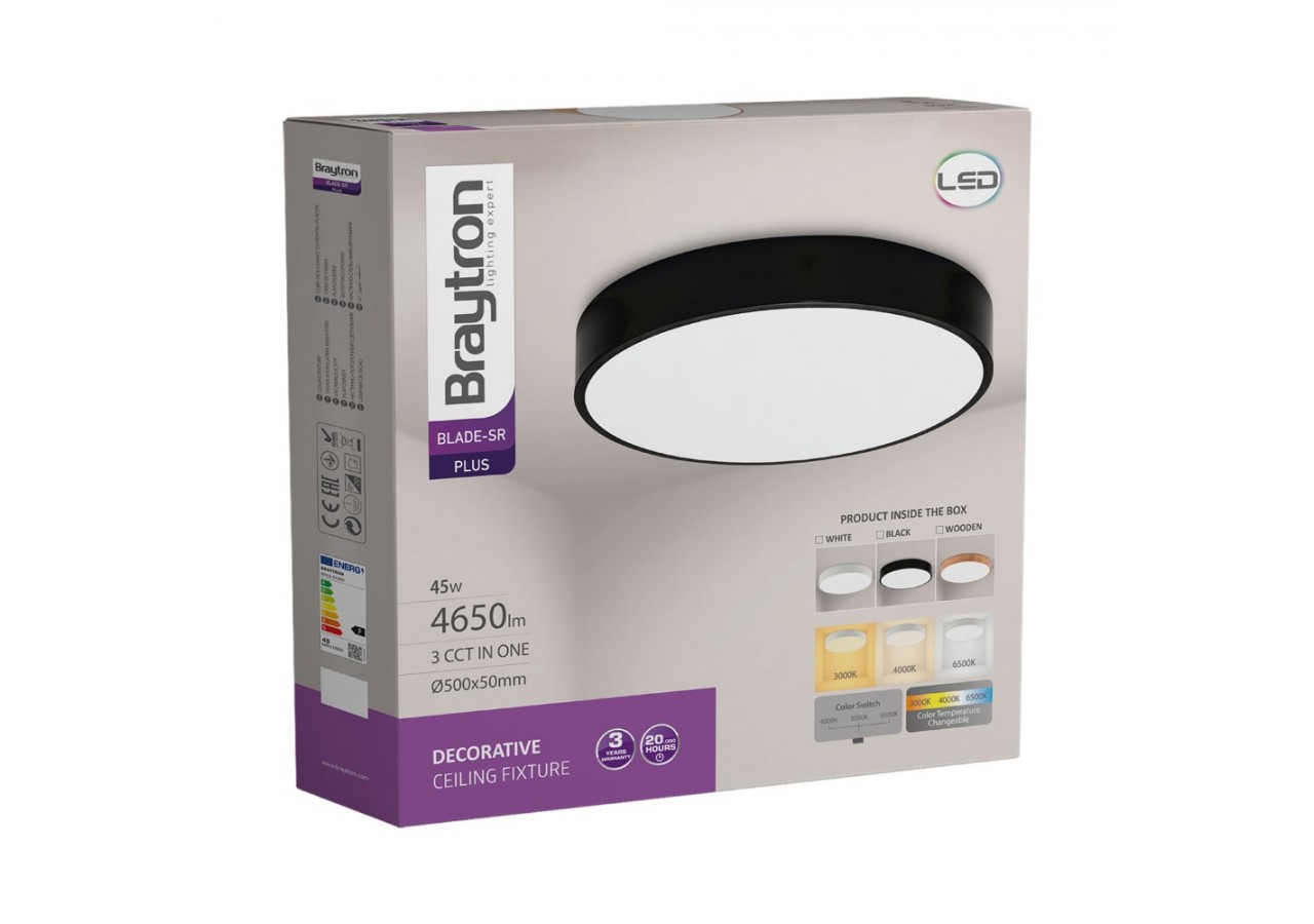 Plafonnier Blade LED Noir, 4650 lm - BH16-04281 - Braytron