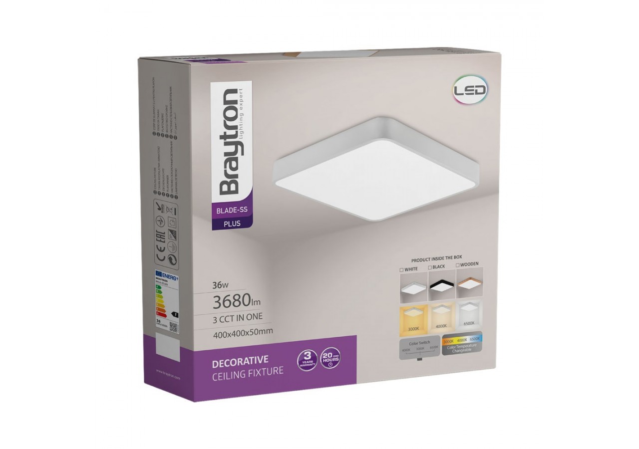 Plafonnier Blade LED 400mm Blanc, 3680 lm - BH16-05180 - Braytron