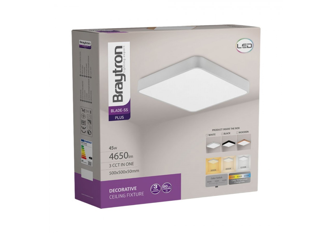 Plafonnier Blade LED 500mm Blanc, 4650 lm - BH16-05290 - Braytron