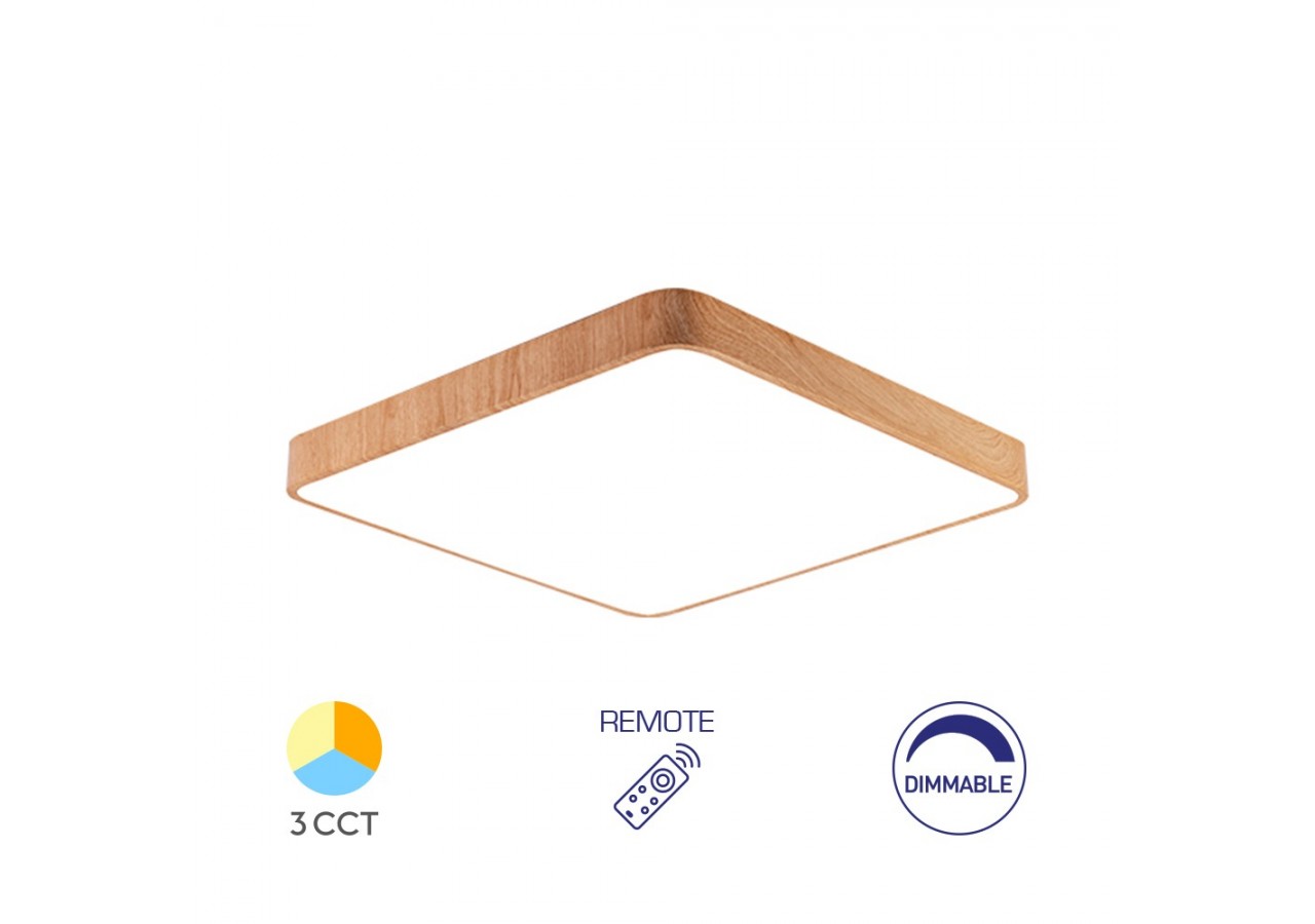 Plafonnier Blade LED 500mm Wooden, 4650 lm - BH16-05297 - Braytron