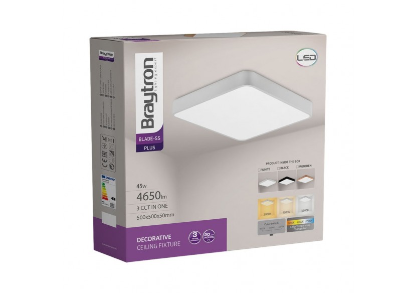 Plafonnier Blade LED 500mm Wooden, 4650 lm - BH16-05297 - Braytron