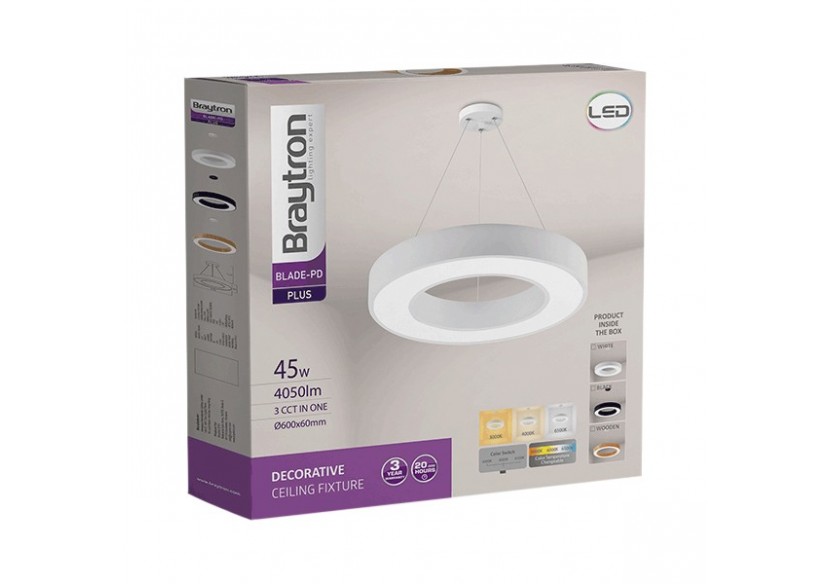 Suspension Blade LED Wooden, 4650 lm - BH16-06287 - Braytron