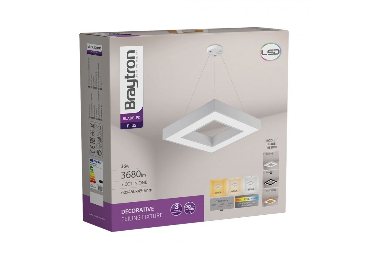 Suspension Blade LED 450mm Blanche, 3680 lm - BH16-07180 - Braytron