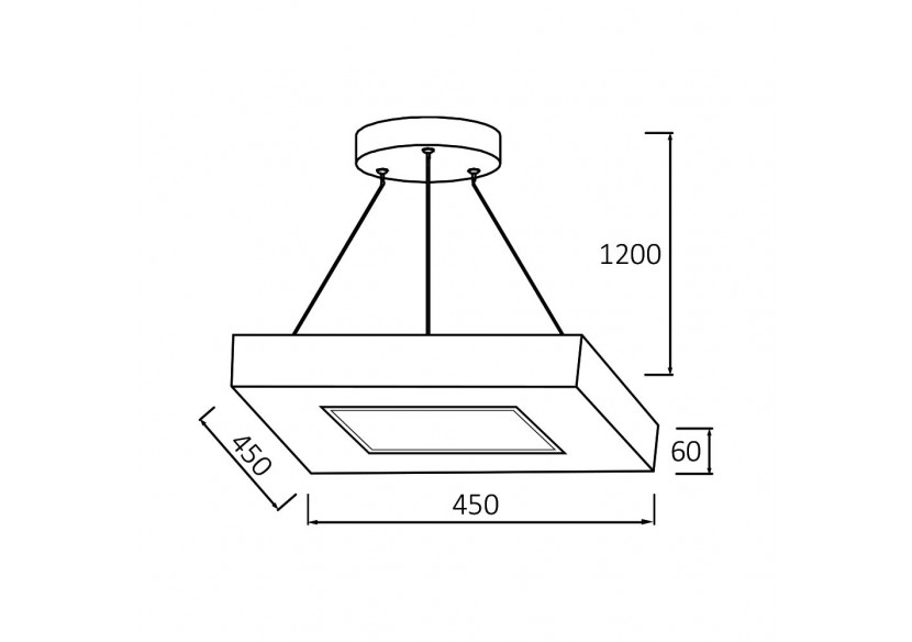Suspension Blade LED 450mm Wooden, 3680 lm - BH16-07187 - Braytron