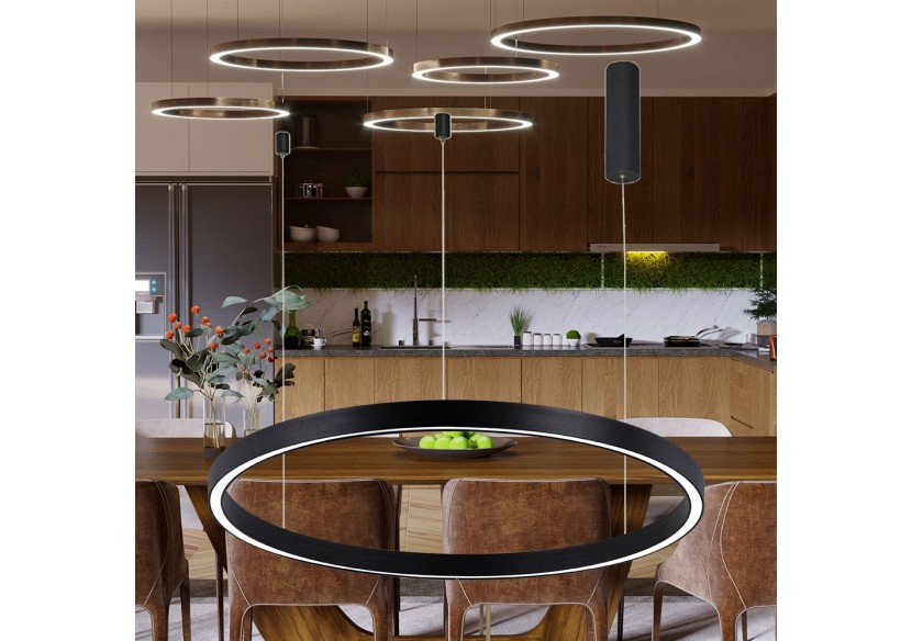 Suspension Lina LED Noire, 3500 lm - BH16-09181 - Braytron