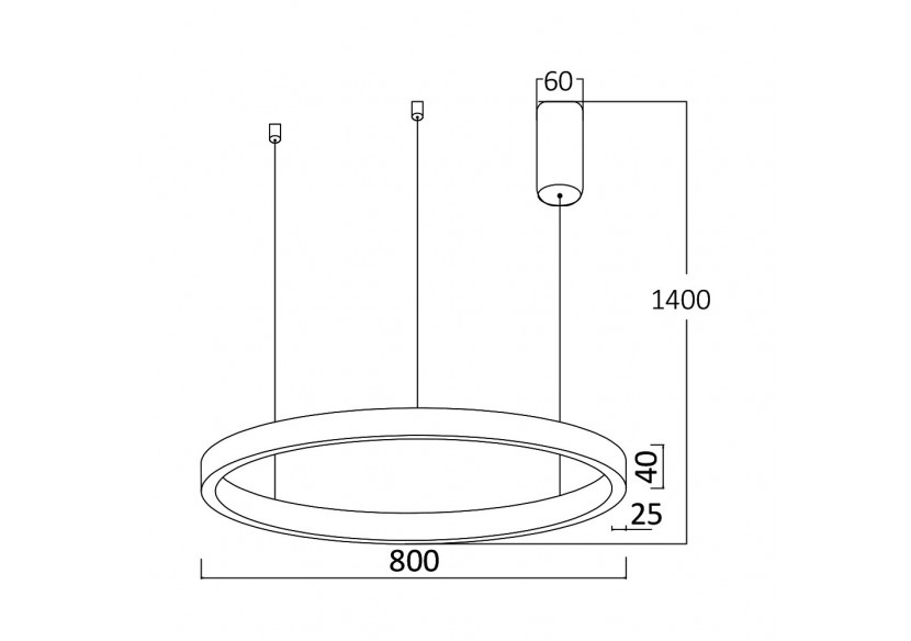 Suspension Lina LED Noire, 4520 lm - BH16-09281 - Braytron