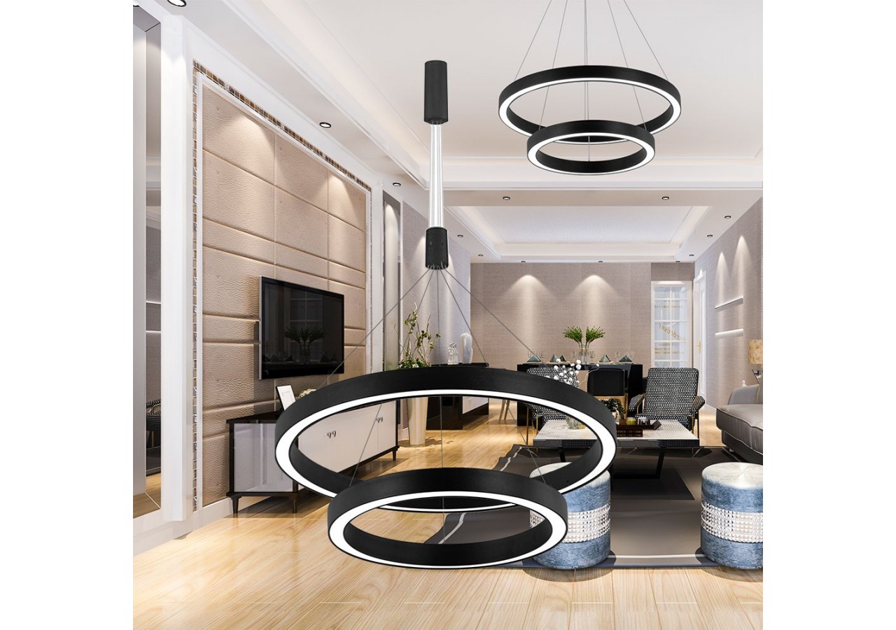 Suspension Lina LED Noire, 6500 lm - BH16-09681 - Braytron