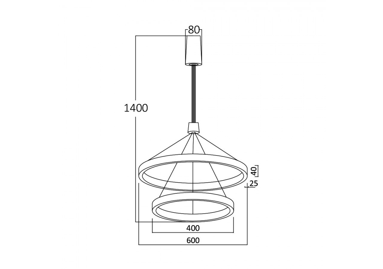 Suspension Lina LED Noire, 6500 lm - BH16-09681 - Braytron