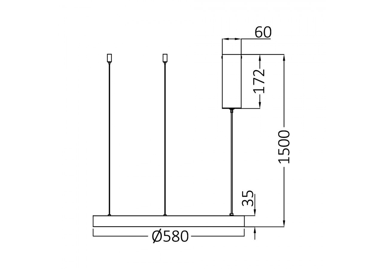 Suspension Bella LED 480mm Or, 5200 lm - BH17-01386 - Braytron