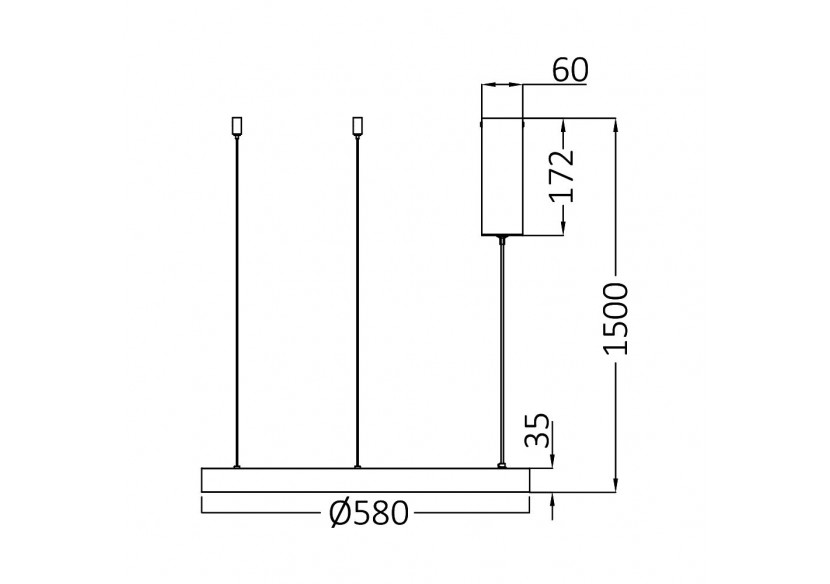 Suspension Bella LED 480mm Or, 5200 lm - BH17-01386 - Braytron