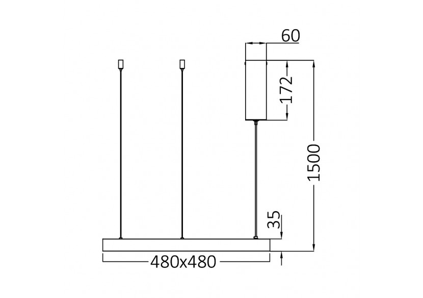 Suspension Bella LED 480mm Blanche, 4260 lm - BH17-01780 - Braytron