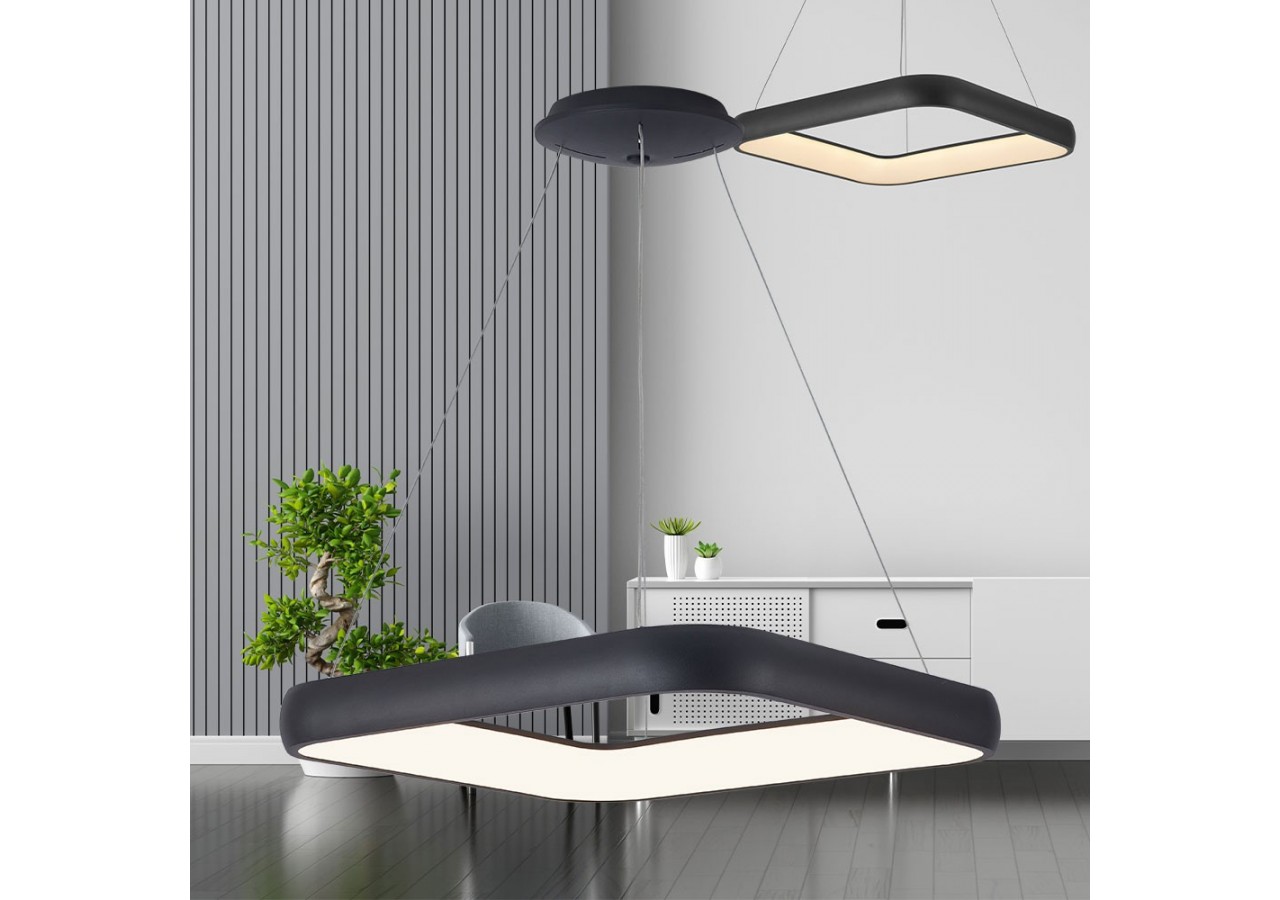 Suspension Bella LED 580mm Noire, 5200 lm - BH17-03981 - Braytron