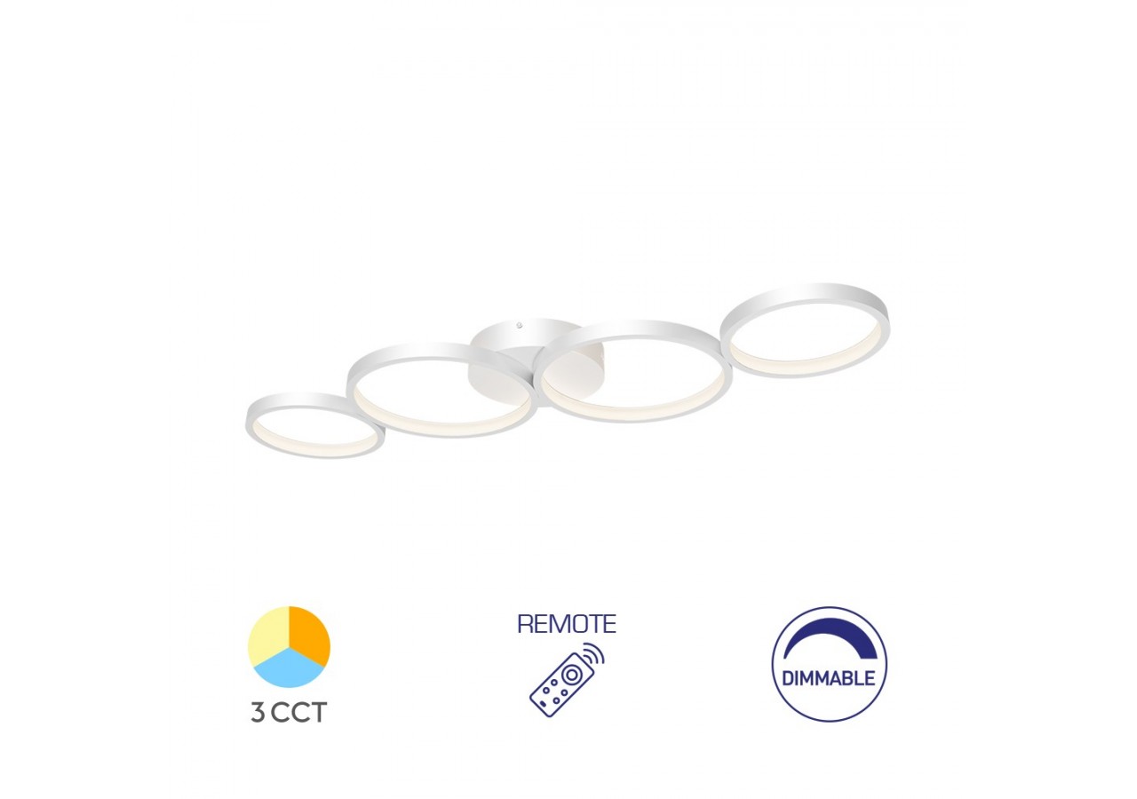 Plafonnier Nela LED 880mm Blanc, 6050 lm - BH17-04090 - Braytron