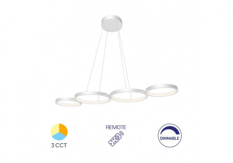 Suspension Nela LED 880mm Blanche, 6050 lm - BH17-04190 - Braytron