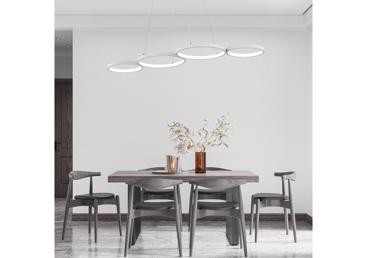 Suspension Nela LED 880mm Blanche, 6050 lm - BH17-04190 - Braytron