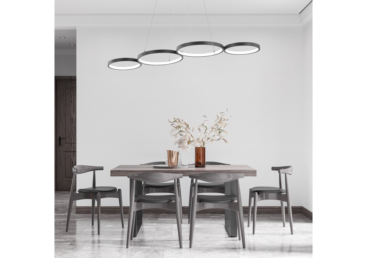 Suspension Nela LED 880mm Noire, 6050 lm - BH17-04191 - Braytron