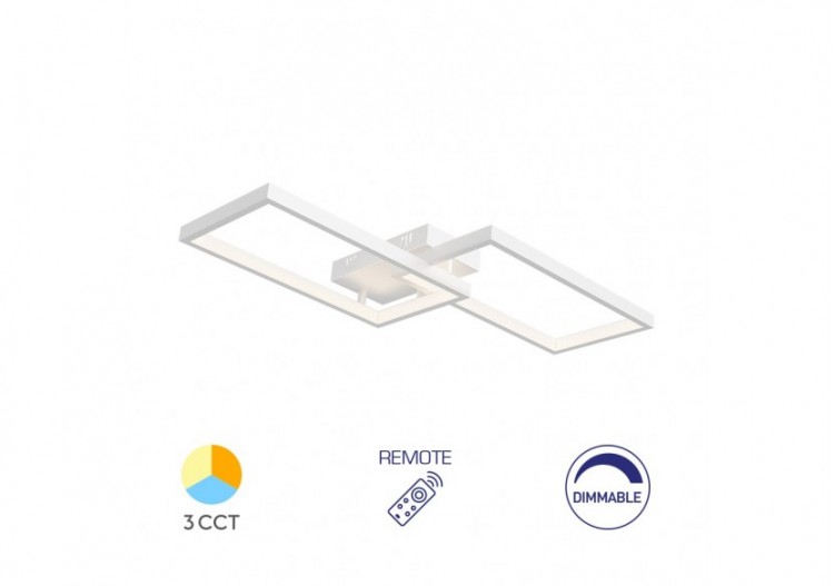 Plafonnier Nela LED 600mm Blanc, 4400 lm - BH17-04490 - Braytron