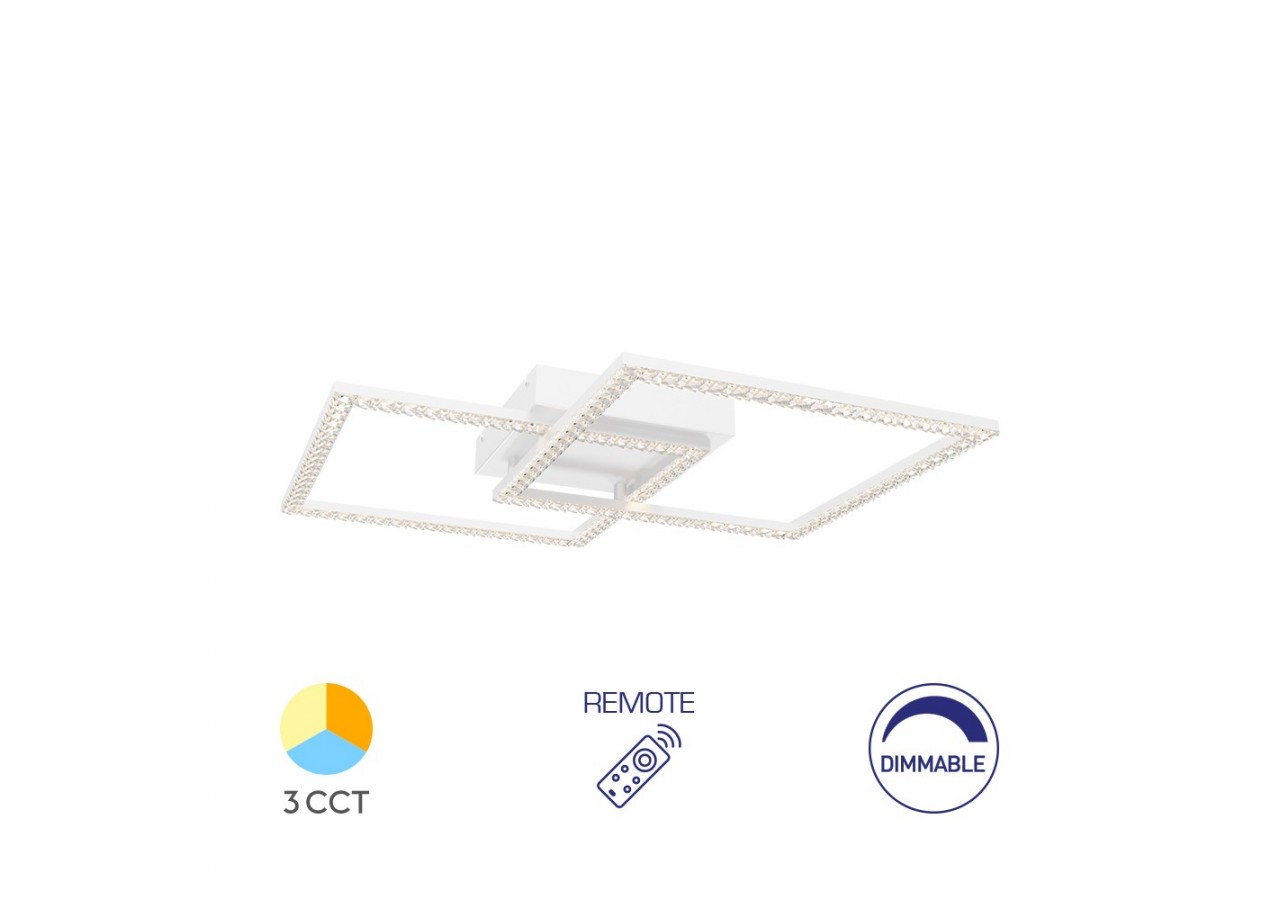 Plafonnier Crystal LED 540mm Blanc, 6050 lm, Variation de blancs - BH17-04890 - Braytron