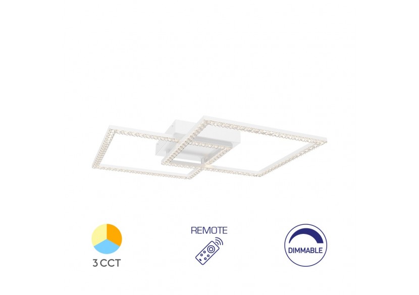 Plafonnier Crystal LED 540mm Blanc, 6050 lm, Variation de blancs - BH17-04890 - Braytron
