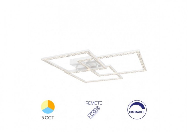 Plafonnier Crystal LED 756mm Blanc, 8800 lm, Variation de blancs - BH17-04990 - Braytron