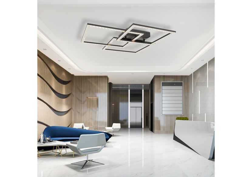 Plafonnier Crystal LED 756mm Noir, 8800 lm, Variation de blancs - BH17-04991 - Braytron