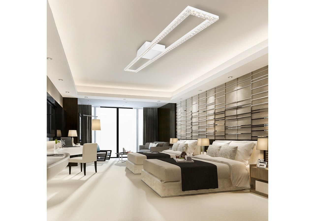 Plafonnier Crystal LED 1080mm Blanc, 4400 lm, Variation de blancs - BH17-05090 - Braytron