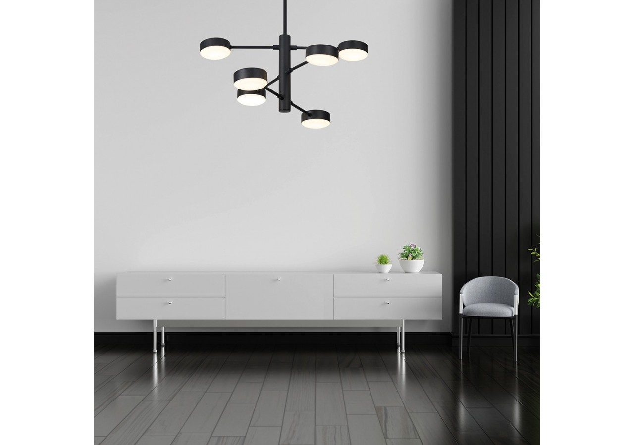 Suspension Arcana LED Noire, 5280 lm, Blanc Chaud - BH18-01101 - Braytron