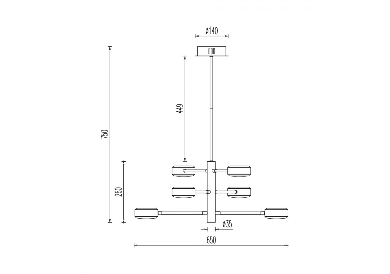 Suspension Arcana LED Noire, 5280 lm, Blanc Chaud - BH18-01101 - Braytron