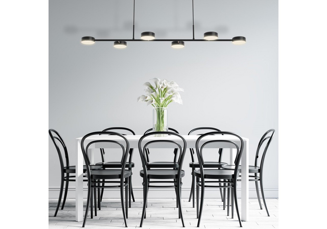 Suspension Arcana LED 1200mm Noire, 5280 lm, Blanc Chaud - BH18-01301 - Braytron