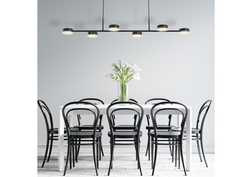 Suspension Arcana LED 1200mm Noire, 5280 lm, Blanc Chaud - BH18-01301 - Braytron