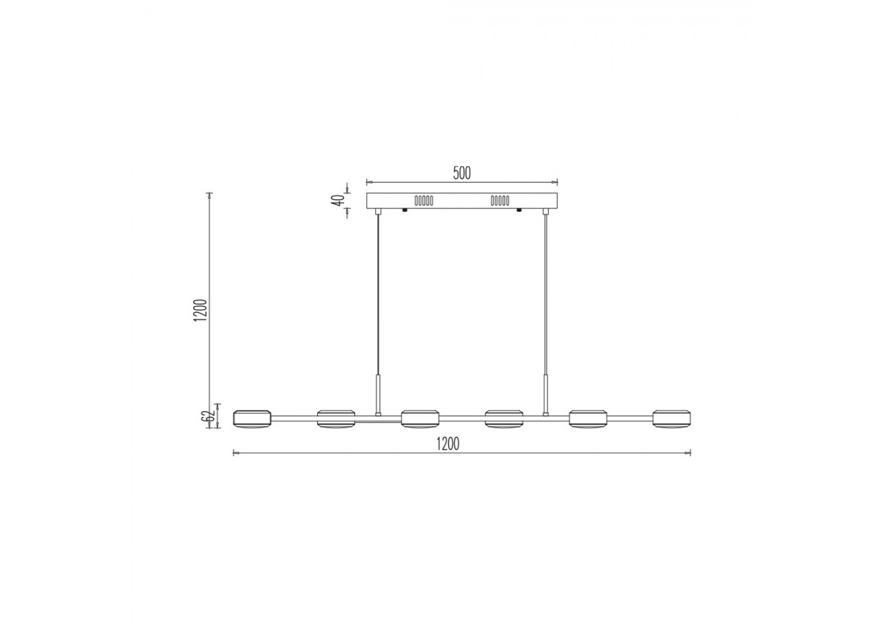 Suspension Arcana LED 1200mm Noire, 5280 lm, Blanc Chaud - BH18-01301 - Braytron