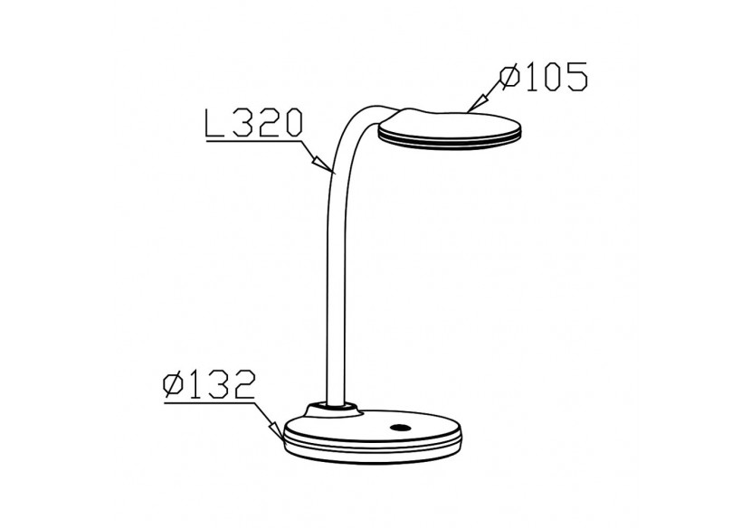 Lampe de bureau LED 132mm Blanche, 350 lm, Blanc froid - BK01-00516 - Braytron