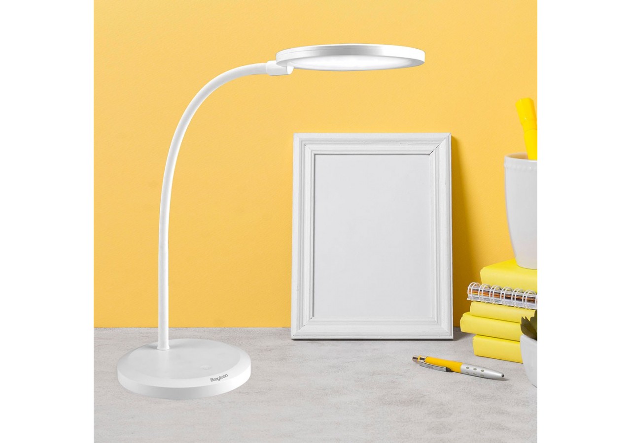 Lampe de bureau LED 150mm Blanche, 580 lm, Blanc froid - BK01-01310 - Braytron