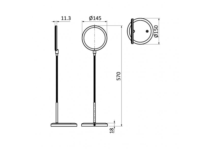 Lampe de bureau LED 150mm Blanche, 580 lm, Blanc froid - BK01-01310 - Braytron