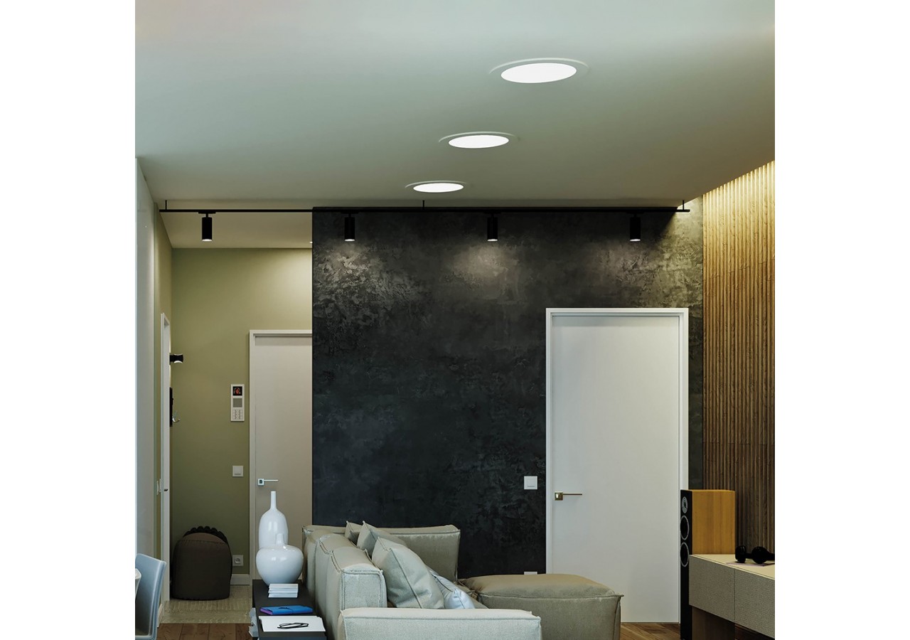 Panneau encastré LED diamètre 146mm Blanc, 790 lm, Blanc Chaud - BP01-60900 - Braytron