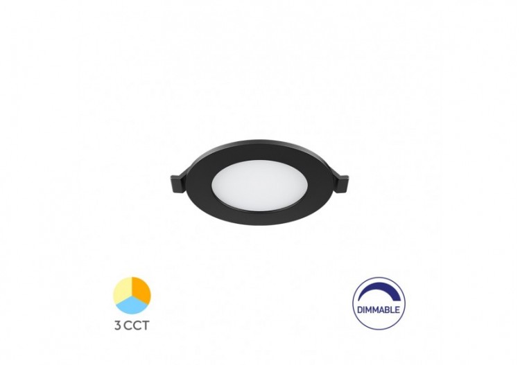 Panneau encastré LED diamètre 85mm Noir, 280 lm - BP01-90481 - Braytron