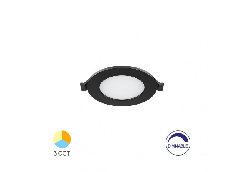 Panneau encastré LED diamètre 85mm Noir, 280 lm - BP01-90481 - Braytron