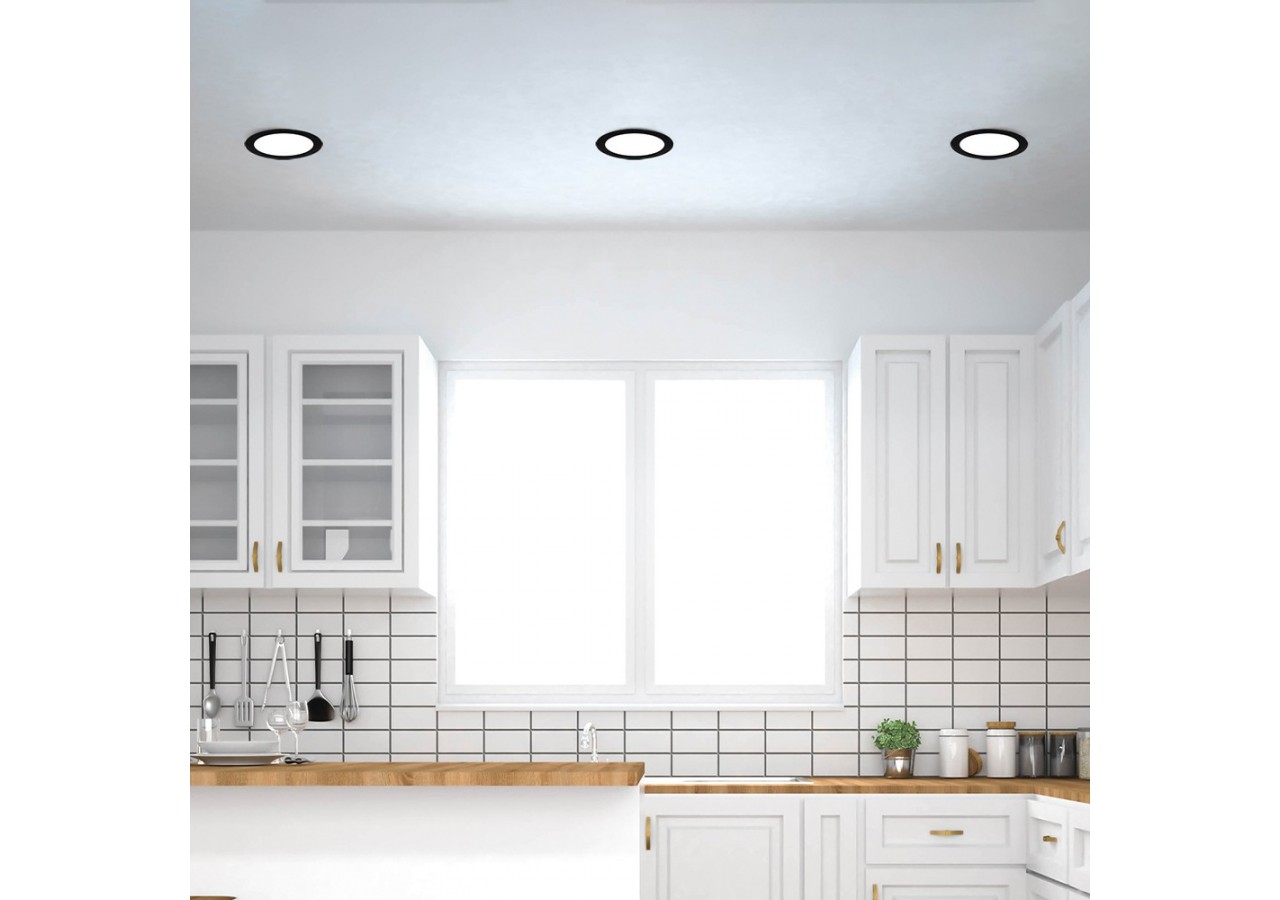 Panneau encastré LED diamètre 85mm Noir, 280 lm - BP01-90481 - Braytron