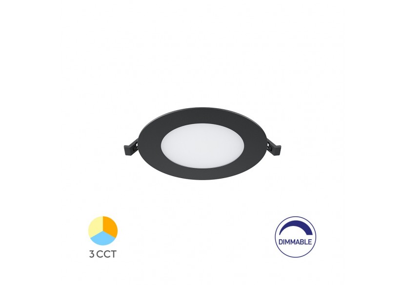 Panneau encastré LED diamètre 128mm Noir, 470 lm - BP01-90681 - Braytron