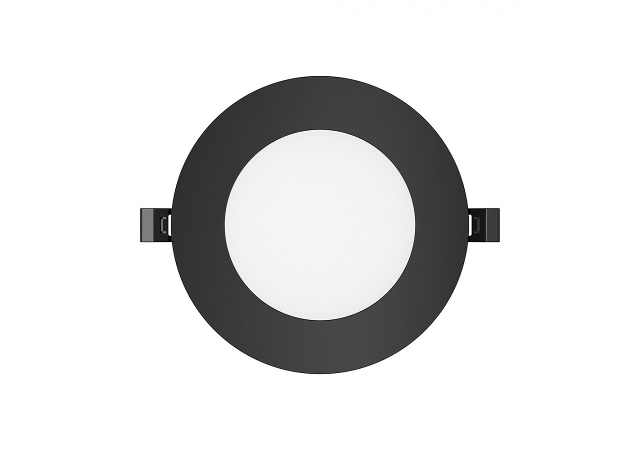 Panneau encastré LED diamètre 128mm Noir, 470 lm - BP01-90681 - Braytron