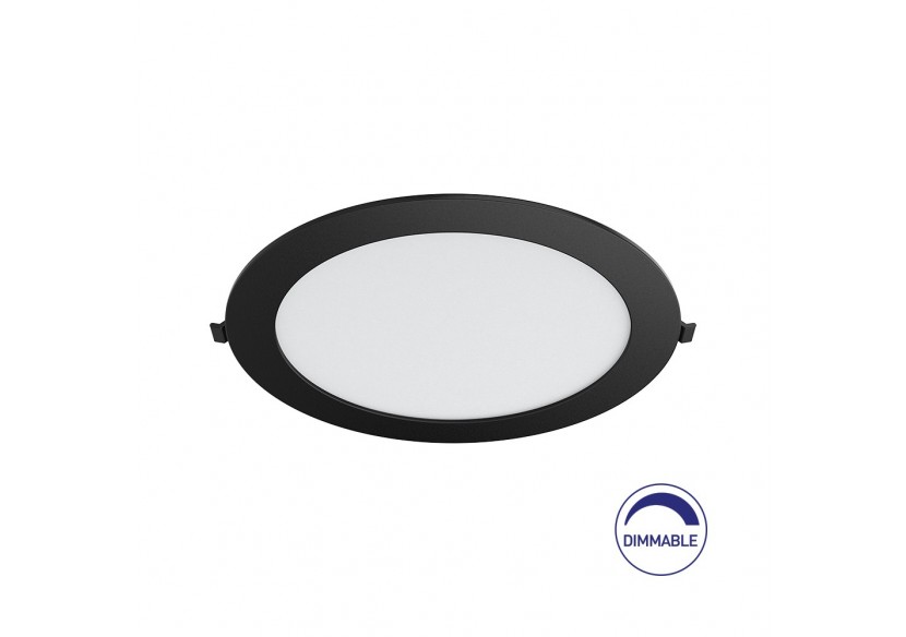 Panneau encastré LED diamètre 229mm Noir, 1800 lm, Blanc Chaud - BP01-91801 - Braytron