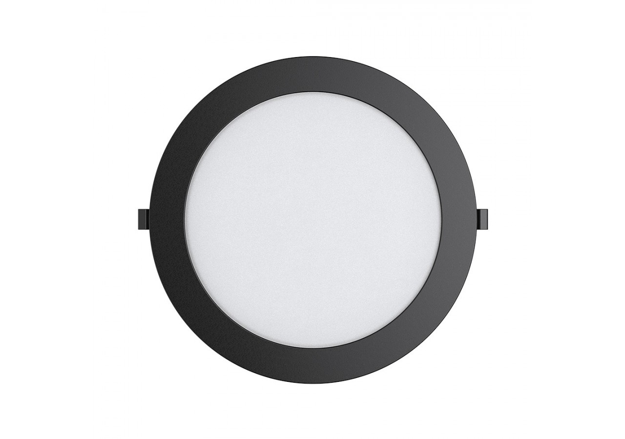 Panneau encastré LED diamètre 229mm Noir, 1800 lm, Blanc Chaud - BP01-91801 - Braytron