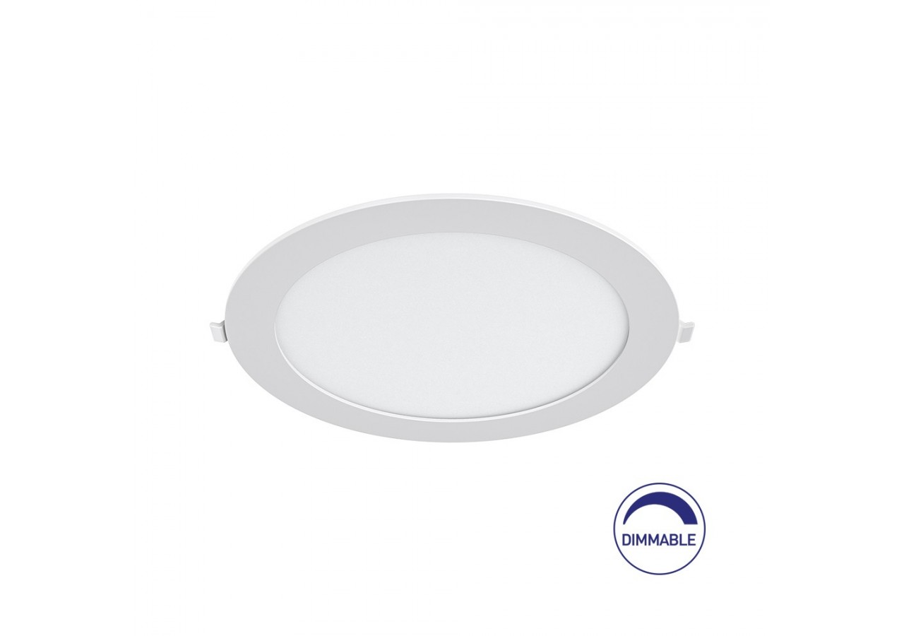 Panneau encastré LED diamètre 229mm Blanc, 1800 lm, Blanc froid - BP01-91830 - Braytron