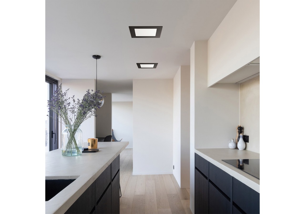 Panneau encastré LED 90x90mm Noir, 280 lm, Variation de blancs - BP02-90481 - Braytron