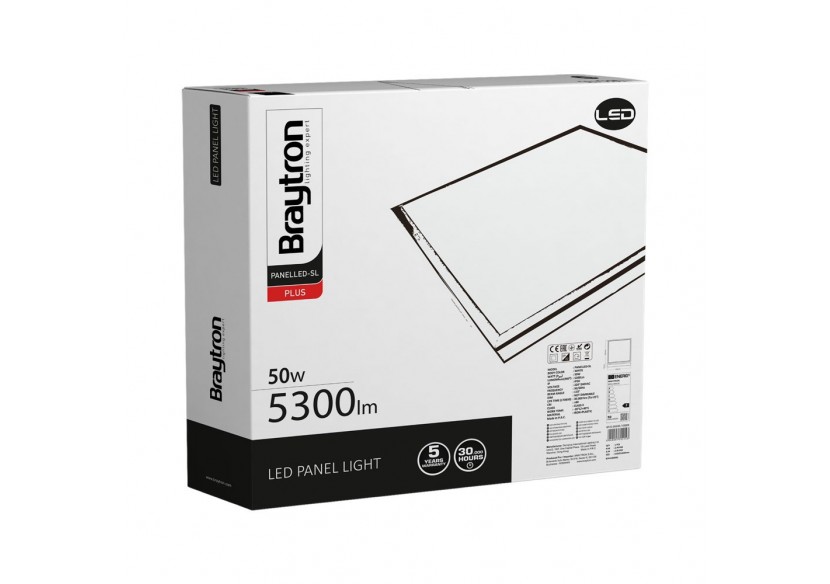 Panneau en applique LED 595mm Blanc, 5300 lm, Blanc froid - BP21-06630 - Braytron