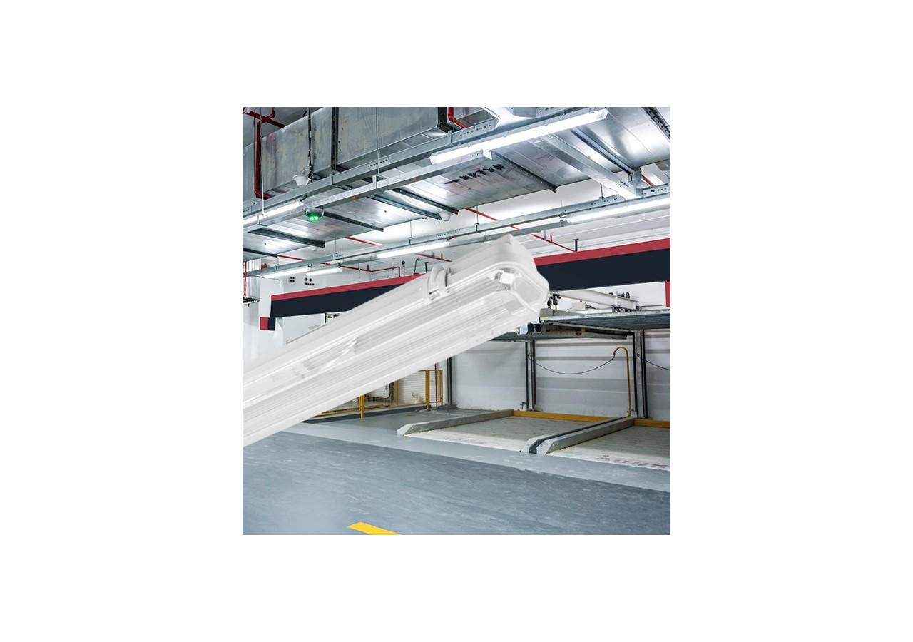 Luminaire étanche 1550mm Milky Blanc, G13 - BT05-11581 - Braytron