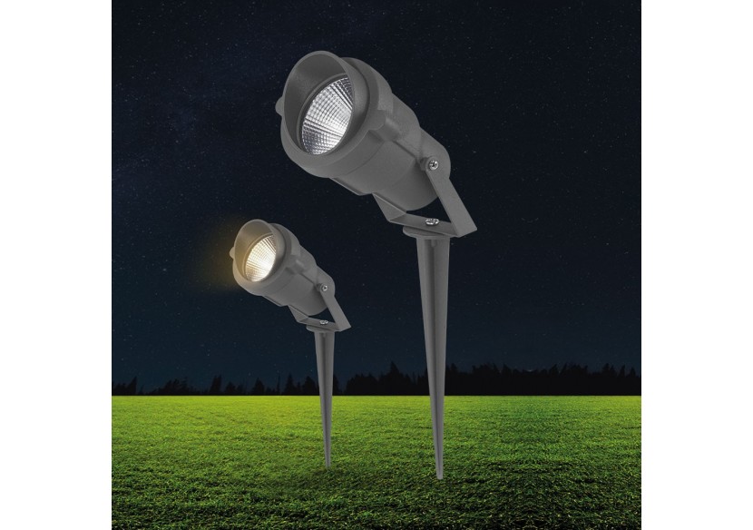 Spot à piquer LED Gris, 680 lm, Blanc froid - BT25-00132 - Braytron