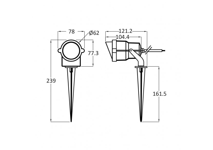 Spot à piquer LED Gris - BT25-00172 - Braytron
