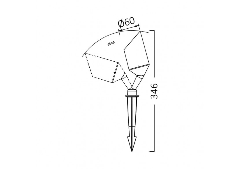 Spot à piquer Douille 500mm Noir, GU10 - BT25-00351 - Braytron