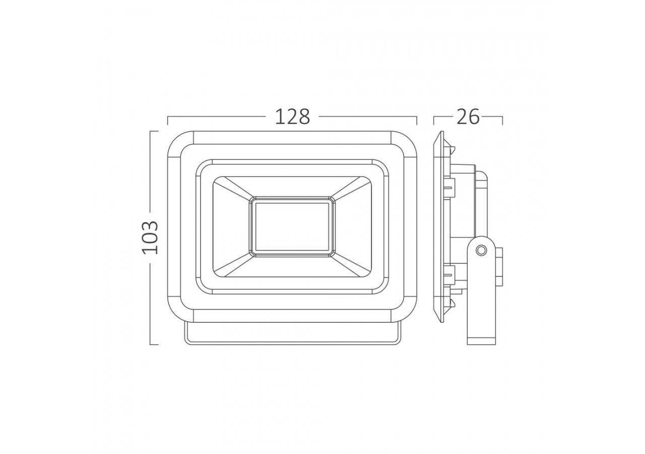 Projecteur LED 128mm Noir, 1620 lm, Blanc neutre - BT60-32011 - Braytron